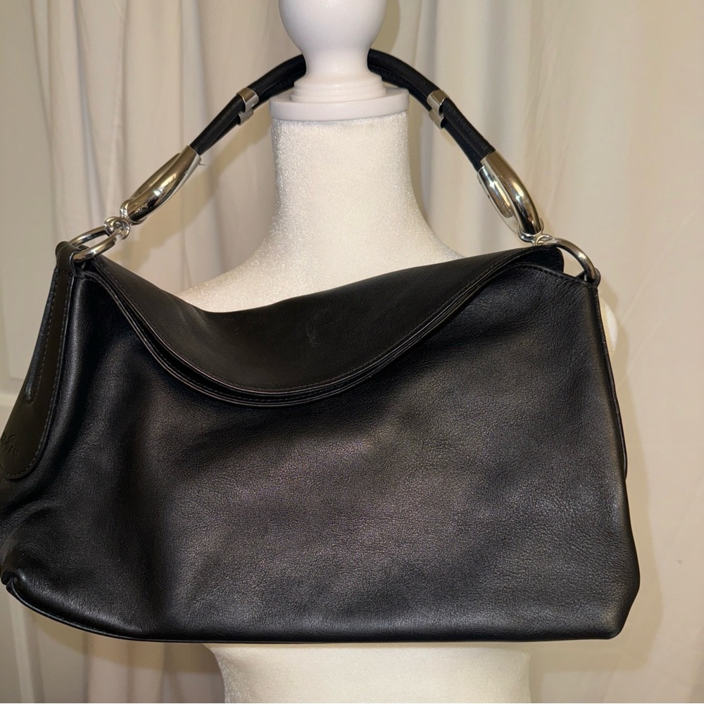 HOGAN by TOD's Italy Black Leather handbag with silver accents